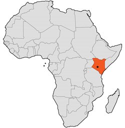Africa-countries-Kenya Map of Africa showing Kenya
